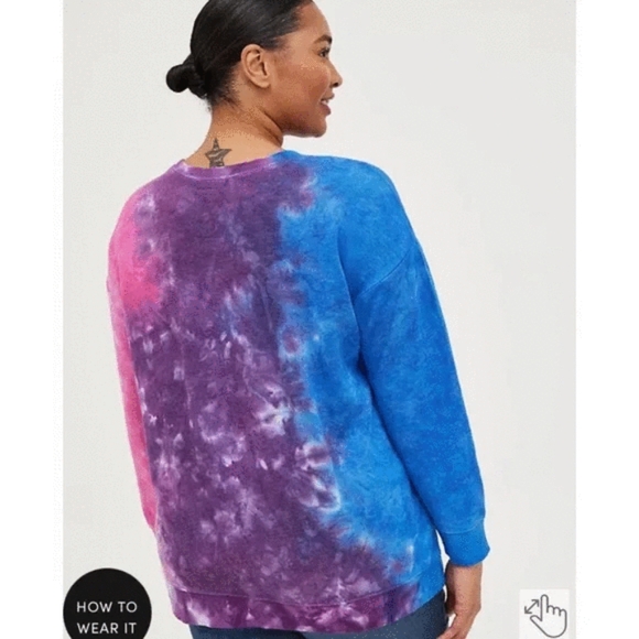 Torrid Grateful Dead tie die purple pink pullover Sweater Hoodie Sz 2 New Tags - Picture 3 of 3